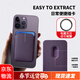 鹿迦 適用蘋(píng)果14手機卡包magSafe磁吸卡包手機iphone15pro卡套式配件12/13/14 暗紫色 磁吸卡包