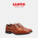 利來(lái)（LLOYD）德國進(jìn)口高端男鞋牛皮布洛克商務(wù)通勤正裝德比鞋加寬楦EGN25851 棕色 42.5