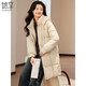 她享中長(cháng)款棉服女氣質(zhì)連帽大口袋棉衣冬季加厚保暖外套女T144M1022