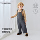 babylove【清倉】寶寶背帶褲秋室外長(cháng)褲嬰幼兒褲子潮流工裝褲丹寧牛仔計劃 牛仔計劃 110