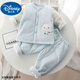 迪士尼（Disney）寶寶套裝嬰幼兒衣服加棉秋冬棉衣套裝分體式衣服純棉內衣可開檔衣 寶寶加棉套裝(藍色云朵) 90