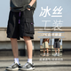 筱雪凌工裝短褲男夏季2025新款美式潮牌寬松休閑冰絲速干運(yùn)動(dòng)五分褲子 006CJB黑色 XL