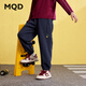馬騎頓（MQD）男女童學(xué)院風(fēng)秋季新品運動(dòng)休閑衛褲跑步針織褲 藏青 140
