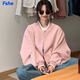 FSHE短款?yuàn)A克外套女單排扣2025春秋新款韓版寬松設(shè)計(jì)感棒球服女上衣 粉紅色 優(yōu)質(zhì)雙層有里布 2XL