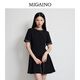 曼婭奴（MIGAINO）女裝新款赫本風(fēng)小黑裙收腰顯瘦立體剪裁優(yōu)雅氣質(zhì)連衣裙 星空黑 M