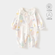 棉芹（MianQin）嬰兒衣服新生兒連體衣春秋款純棉內(nèi)衣睡衣寶寶哈衣爬服 粉 80cm