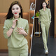 昇域休閑運動(dòng)服套裝女春秋冬2025新款時(shí)尚洋氣立領(lǐng)長(cháng)袖衛衣跑步兩件套 豆綠 M【建議體重85-99斤】