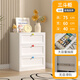 構際鐵藝五斗柜臥室儲物柜客廳家用邊柜現代簡(jiǎn)約鋼制收納置物柜抽屜柜 三斗柜60cm長(cháng)茉莉白-彩色拉手