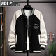 JEEP SPIRIT13青少年春秋裝純棉外套男孩14初中學(xué)生15歲帥氣棒球服夾克套 709黑色(單件外套) 品質(zhì)保證 2XL 建議(130-150斤左右)