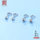 老銀匠s990足銀轉運珠耳釘養耳洞不易過(guò)敏豆豆簡(jiǎn)約通勤耳釘簡(jiǎn)約銀耳飾女 銀色-光面2對套裝（小+中）