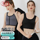浪莎束胸les內衣女大胸顯小塑胸帥t學(xué)生運動(dòng)防震縮胸背心 黑色 XXXL