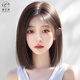 假發(fā)女全頭套真人發(fā)絲短發(fā)中偏分波波頭高端自然初戀鎖骨發(fā)假發(fā)套 蕾絲遞針-全真發(fā) 自然黑 短發(fā) 30cm