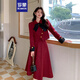 羅蒙小香風(fēng)紅色時(shí)尚氣質(zhì)套裝裙女2024秋季新款韓系溫柔風(fēng)半身裙兩件套 紅色 S 【95斤-110斤】