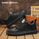 康龍休閑男皮鞋男鞋皮鞋男系帶舒適商務(wù)休閑鞋子男 升級款黑色腳瘦建議拍小一碼 38
