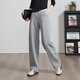 逸陽(yáng)灰色運動(dòng)褲女秋季款高腰闊腿褲子窄版直筒香蕉休閑衛褲 花灰色 常規 27