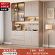 妃夢(mèng)思定制實(shí)木餐邊柜一體靠墻現代簡(jiǎn)約客廳置物柜餐廳茶水柜酒柜儲物柜 款式F 160*42*220 歐松膚感門(mén)板