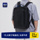 海瀾之家（HLA）商務(wù)真皮雙肩包背包男2025新款男士大容量出行旅行背包 黑色【21L可登機(jī)+15.6英寸】