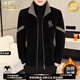 瑪梵夫輕奢外套男秋冬季加棉加厚中青年休閑立領(lǐng)呢子夾克潮流男裝冬裝 黑色 3XL 185 150-165斤