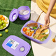特百惠（Tupperware）思麗康午餐微波加熱防燙冷藏保鮮分隔塑料上班族學(xué)生露營(yíng)野餐飯盒 冰沙紫1L飯盒+460ml湯碗+寬柄勺