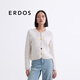 ERDOS 25春夏圓領(lǐng)小香針織開衫立體撞色花朵紐扣女上衣羊絨衫 白 L 170/88A