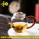 禾器晶彩美人肩手工茶壺 功夫茶具高硼硅耐熱玻璃透明泡茶壺養生壺 美人肩茶壺-琥珀色 200ml