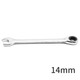 伊萊科（ELECALL）固定頭棘輪扳手 14mm 工業(yè)家用開口兩用梅花扳手省力ET090114