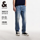 杰克·瓊斯（JACK&JONES）25年男裝夏季直筒牛仔褲男高彈力涼感寬松潮流休閑褲子品牌男褲 E42中牛仔藍 寬松直筒，卡碼拍小 32 175 W32/L32
