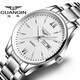 冠琴（GUANQIN）名表手表男士防水夜光雙日歷石英表瑞士品質(zhì)時(shí)尚潮流商務(wù)男士腕表 雙日歷-本色白面-男