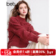 百圖betu女裝冬季新款毛衣半高領(lǐng)流蘇設計圣誕氛圍毛衣女2412T08 紅色 S