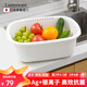 Lustro ware【原裝進(jìn)口】臉盆洗菜盆洗銀離子水果盆塑料瀝水籃多功能洗菜籃子 瀝水盆（日本制）K-1649