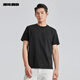 利郎燒花短袖T恤男圓領(lǐng)25夏季休閑涼爽男T恤 黑色 2XL180/96A 