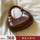 南風(fēng)Chio2nd海莉日記真皮月牙包包女包秋冬手提包拎包女士單肩斜挎包 棕色