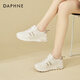 達芙妮（DAPHNE）平底德訓鞋女時(shí)尚軟底舒適運動(dòng)鞋輕便百搭顯腳小休閑鞋 米杏色 37