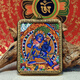 青藏源西藏純手繪扎基拉姆黃黑財(cái)神大黑天文殊菩薩藥師佛小唐卡佛牌吊墜 黑財(cái)神4*5cm【日進(jìn)斗金】