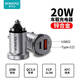 羅馬仕20W充電器車載點煙器車充超級快充一拖二/2合1適用蘋果16/15/14安卓快充頭汽車充電轉(zhuǎn)換器