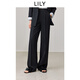 LILY零壓直筒褲2025春新款寬松休閑垂感通勤高級感西裝褲長褲女 510黑 M