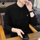 花花公子（PLAYBOY）長(cháng)袖T恤男秋冬季衛衣男士休閑男裝純色上衣服內搭打底衫