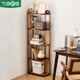 竹庭轉角置物架家用靠墻一體式角柜臥室客廳落地收納架子墻角多層書(shū)架 轉角置物架【四層-靠左款】