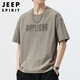 JEEP SPIRIT吉普冰絲短袖t恤男士春夏季涼感上衣服速干衣寬松體恤 灰綠 2XL 