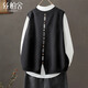 絲柏舍棉線(xiàn)針織馬夾背心女2025秋裝新款疊穿坎肩寬松套頭馬甲