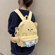 瑪嘎日系可愛(ài)圍兜小熊雙肩包幼兒園女孩小書(shū)包高顏值萌妹少女出游背包 黃色大號