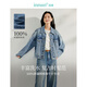 茵曼（INMAN）復(fù)古水洗尖領(lǐng)牛仔外套2025秋季女裝新款設(shè)計(jì)感短款?yuàn)A克長(zhǎng)袖上衣 淺牛仔 L