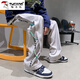 啄木鳥休閑褲男2025夏季潮流寬松直筒闊腿褲男秋季寬松百搭青少年褲子男 灰色 XL 建議120-145斤