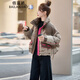 佰藍嬌羽絨服女短款2024冬季新款小個(gè)子高端時(shí)尚洋氣質(zhì)面包服白鴨絨外套 咖色 S （建議120斤內）