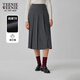 Teenie Weenie小熊簡(jiǎn)約半身裙女2025年春夏新款學(xué)院風(fēng)通勤中長(cháng)款百褶裙女 灰色 S 160