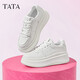 他她（TATA）孫樂(lè )言同款女鞋小白鯨鞋子厚底透氣板鞋小白鞋增高休閑鞋 白色 37