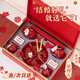 倍歡喜 柿柿如意新婚禮結婚禮物送新人情侶對杯子送閨蜜創(chuàng  )意伴手禮套裝 故宮紅-鉆石餐具【高級禮盒裝】