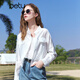 百圖betu女裝2025夏季新款短外套寬松百搭透氣短款薄外套女2503T66 白色 S