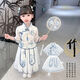 韞舜漢服群子女童套裝2025新款兒童漢服中式國(guó)風(fēng)古風(fēng)唐裝舞臺(tái)演出服 白色青花瓷 140 碼