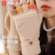 FitonTon手套女可觸屏翻蓋半指手套騎行防風(fēng)防寒手套保暖學(xué)生毛線手套冬季